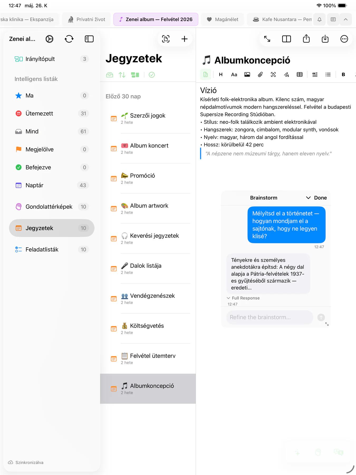 Mintofu AI ötletelő munkamenet többfordulós beszélgetéssel