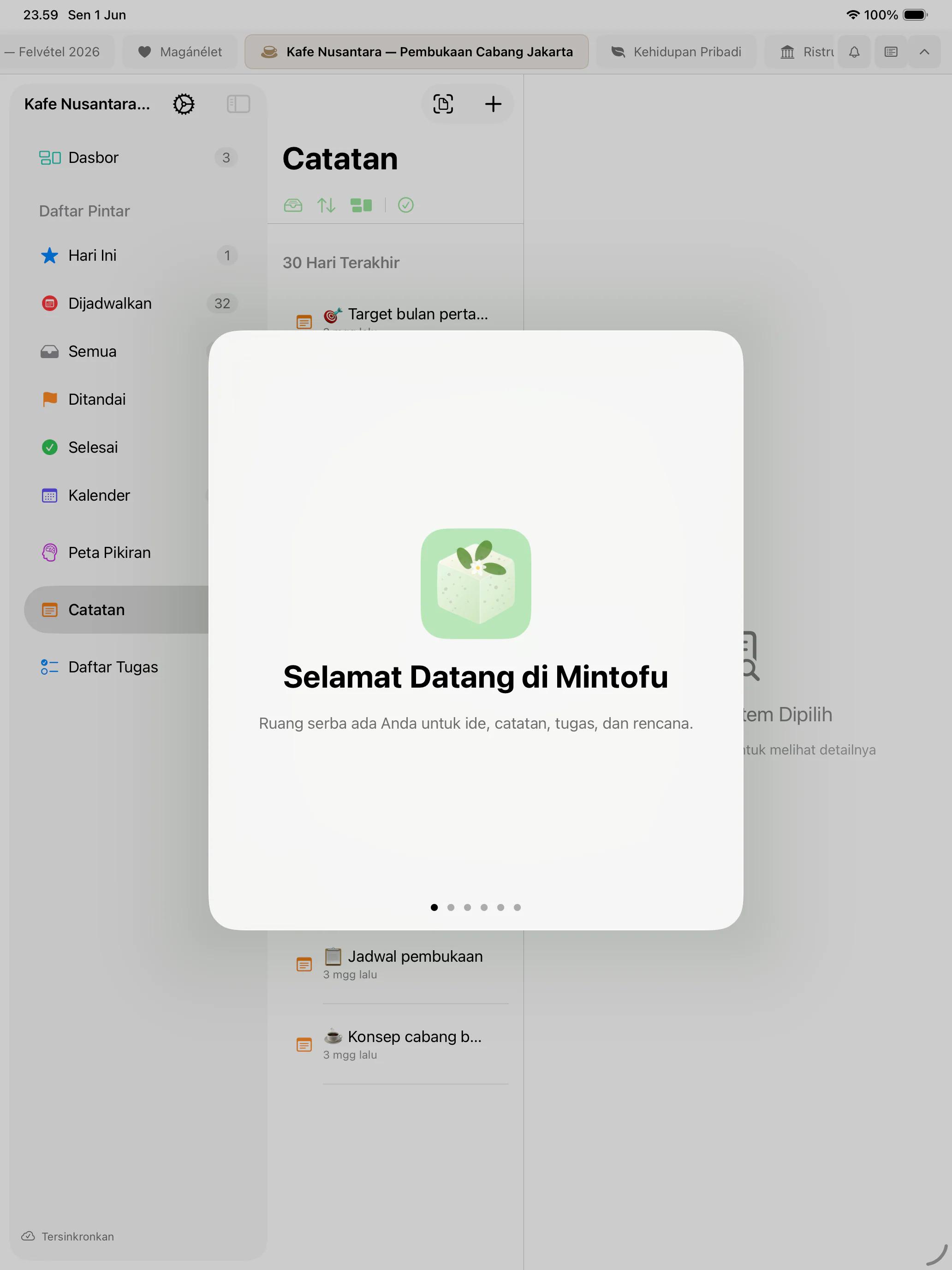 Mintofu menampilkan konten yang sama di iPhone, iPad, dan Mac secara bersamaan