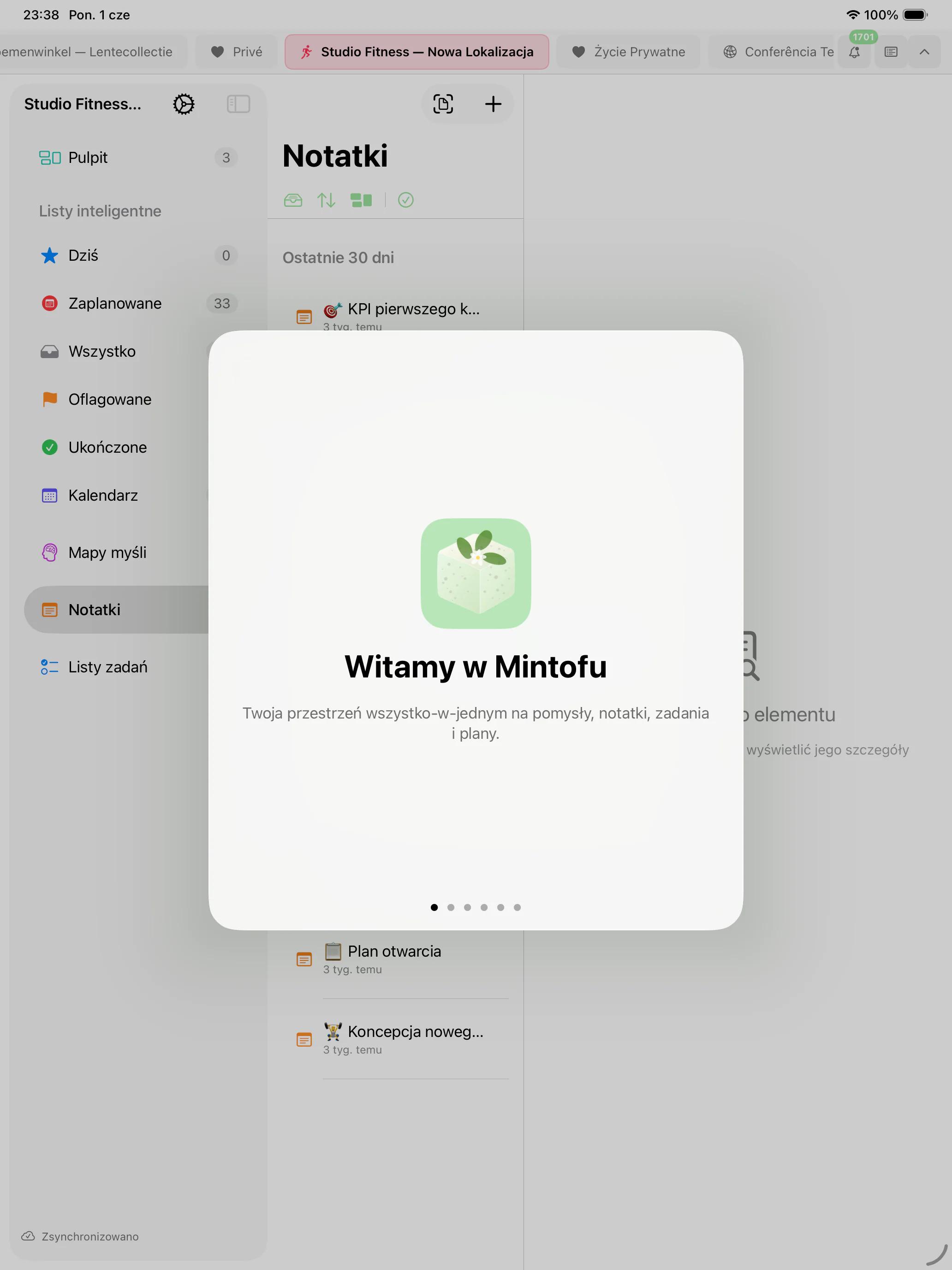 Mintofu pokazujący tę samą zawartość na iPhone, iPad i Mac jednocześnie