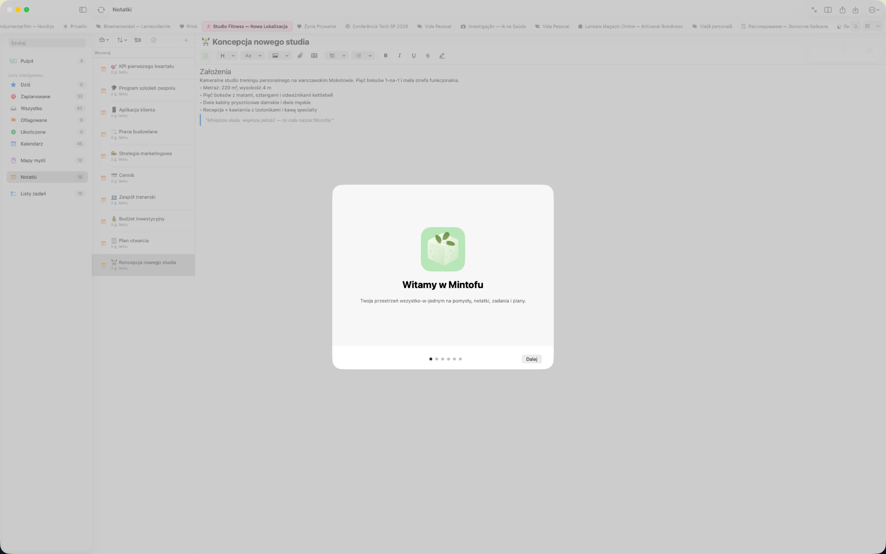 Mintofu pokazujący tę samą zawartość na iPhone, iPad i Mac jednocześnie