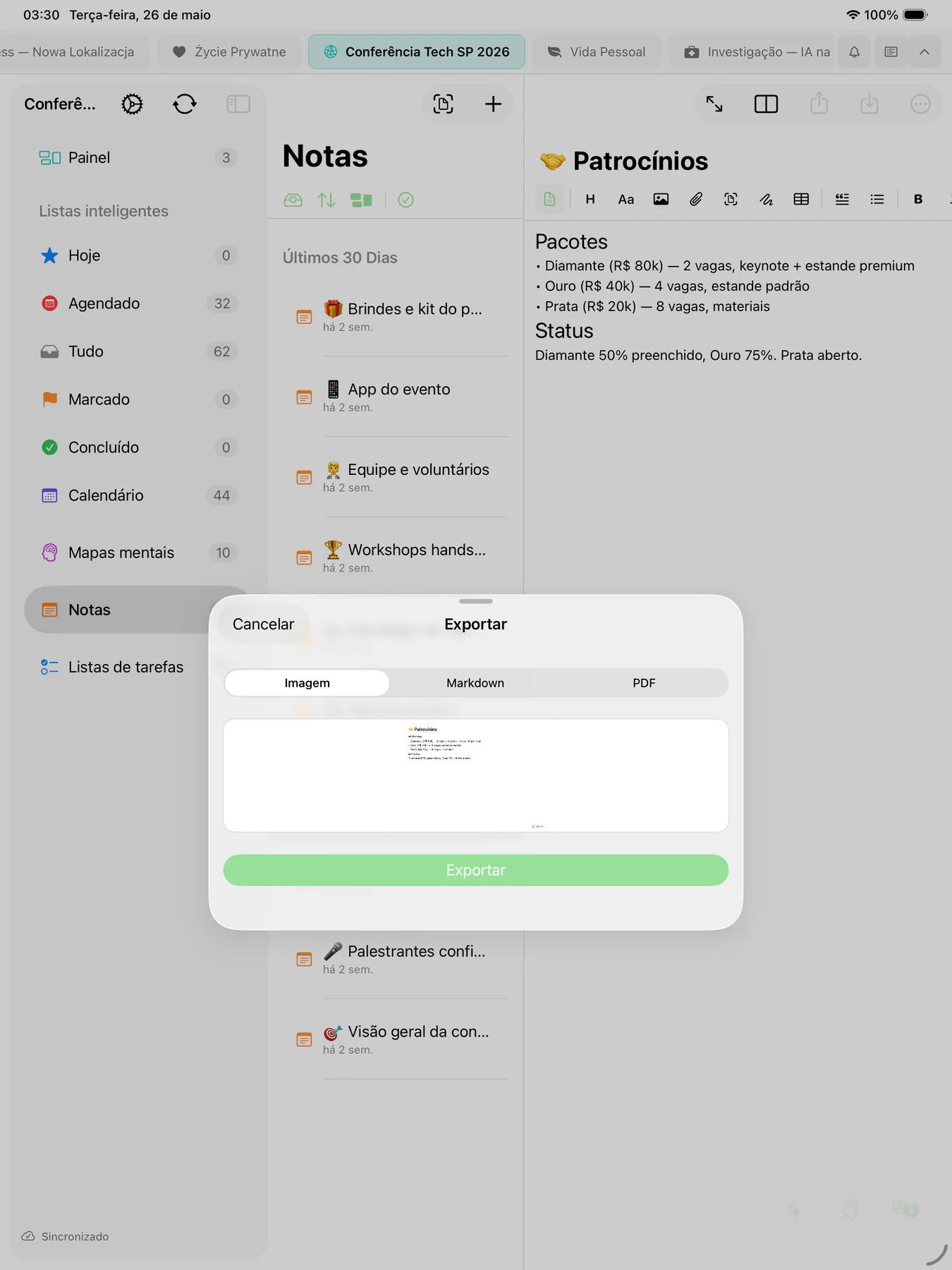 Prévia de exportação em PDF do Mintofu com documento formatado pronto para compartilhar