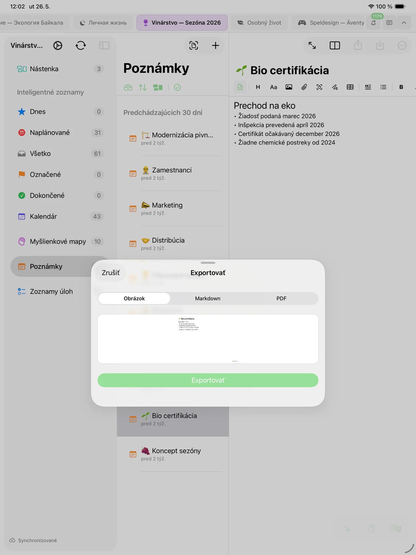 Náhľad exportu PDF Mintofu s formátovaným dokumentom pripraveným na zdieľanie