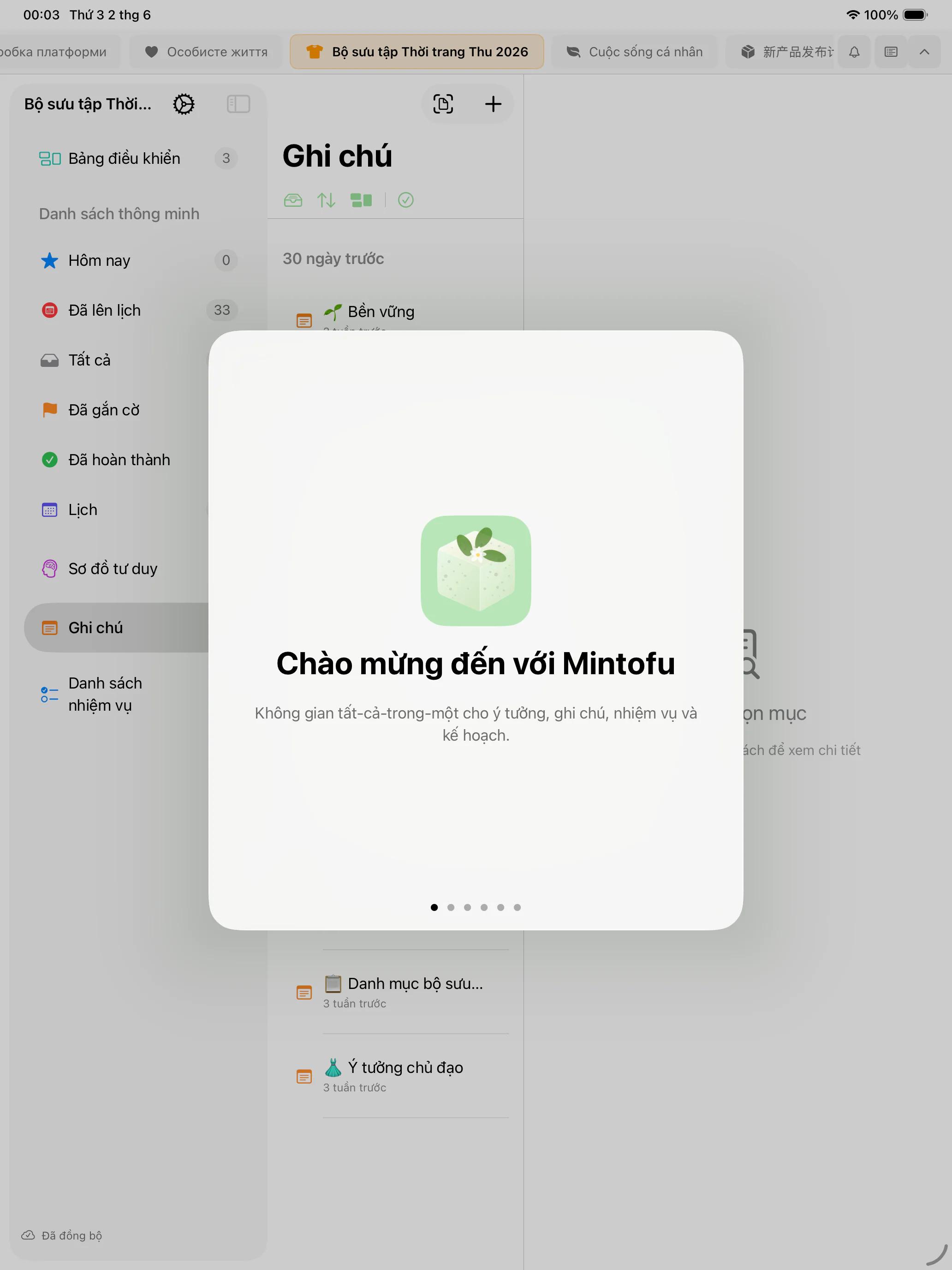 Mintofu hiển thị cùng nội dung trên iPhone, iPad và Mac đồng thời
