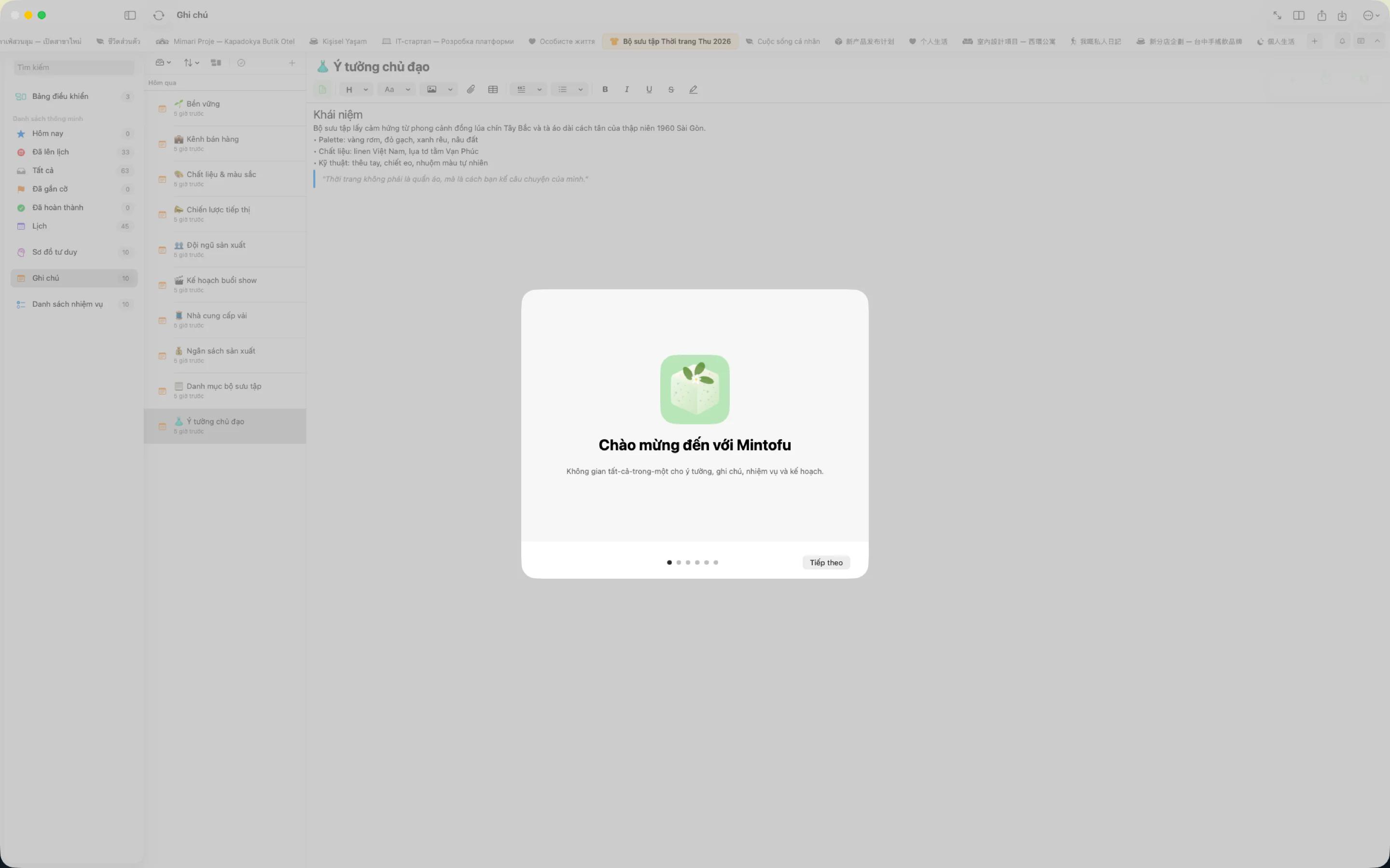 Mintofu hiển thị cùng nội dung trên iPhone, iPad và Mac đồng thời