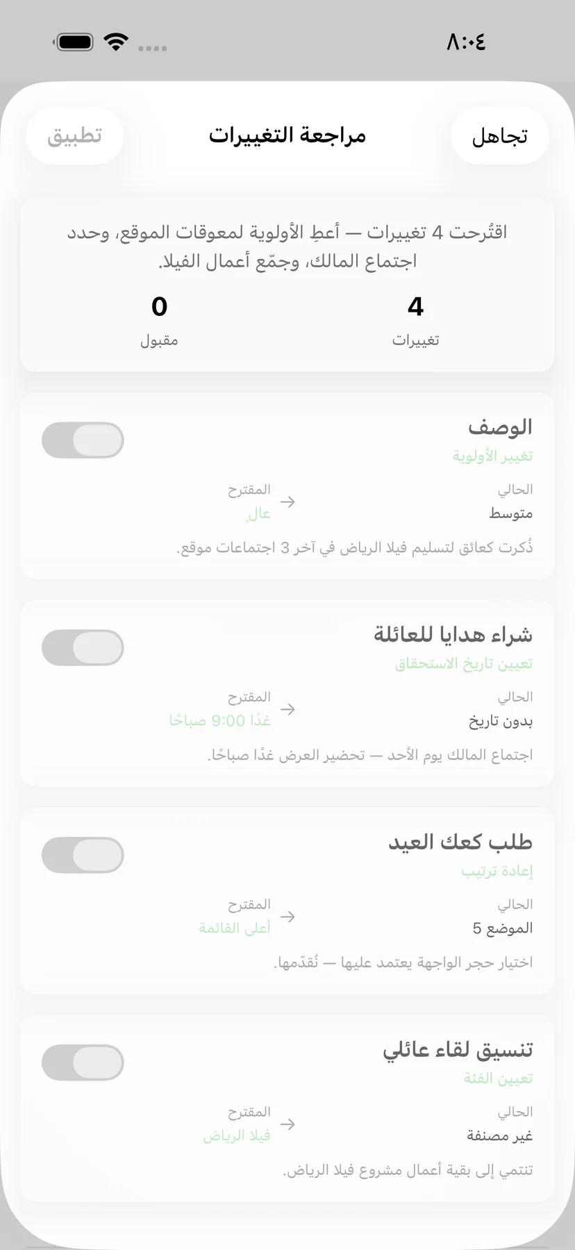 خيارات تذكير المهام في Mintofu بخيارات توقيت مرنة
