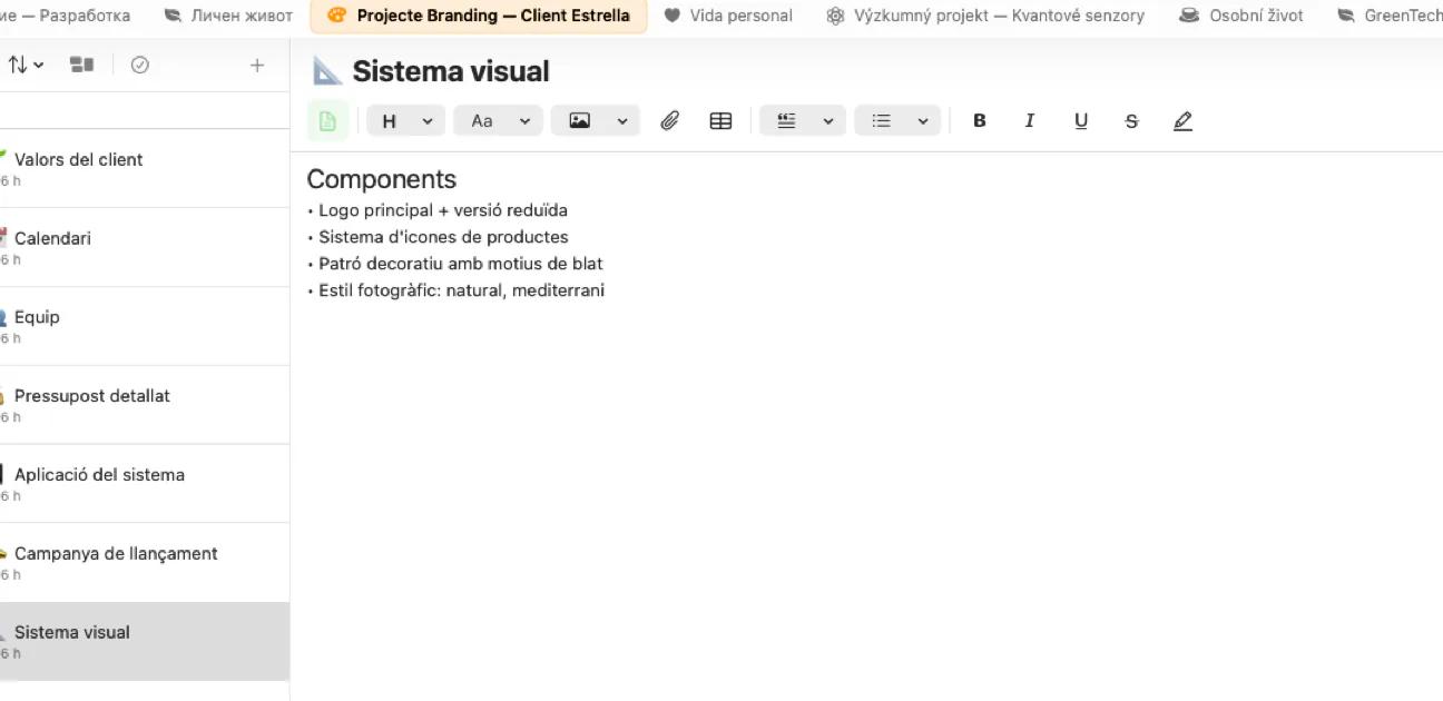 Editor de notes de Mintofu amb format de text enriquit
