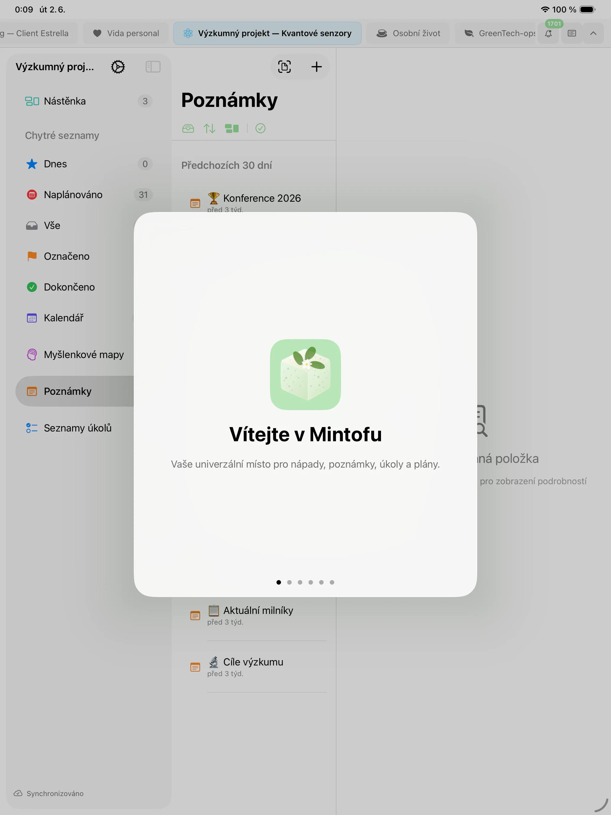 Mintofu zobrazující stejný obsah na iPhone, iPad a Mac současně