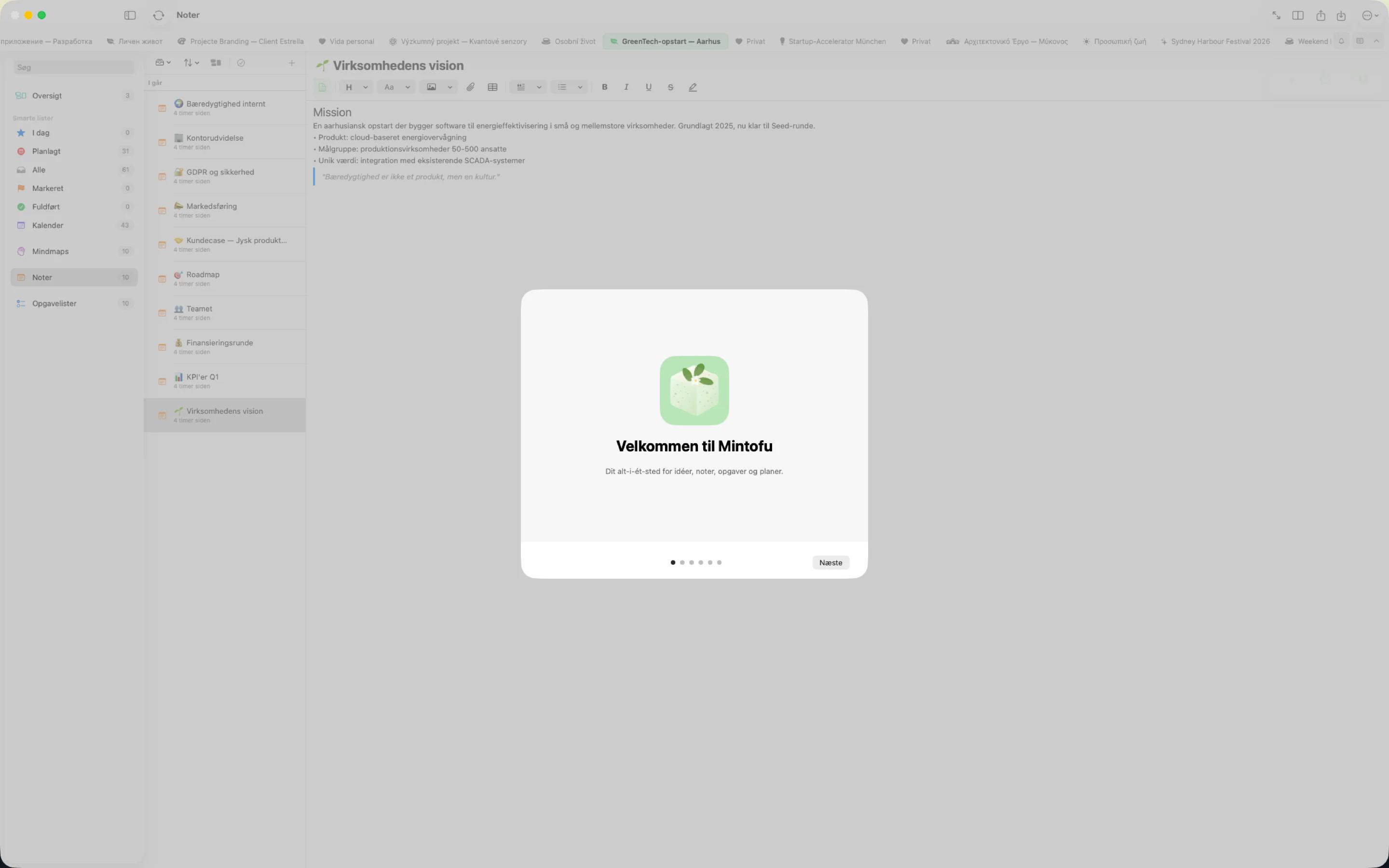 Mintofu viser samme indhold på iPhone, iPad og Mac samtidig