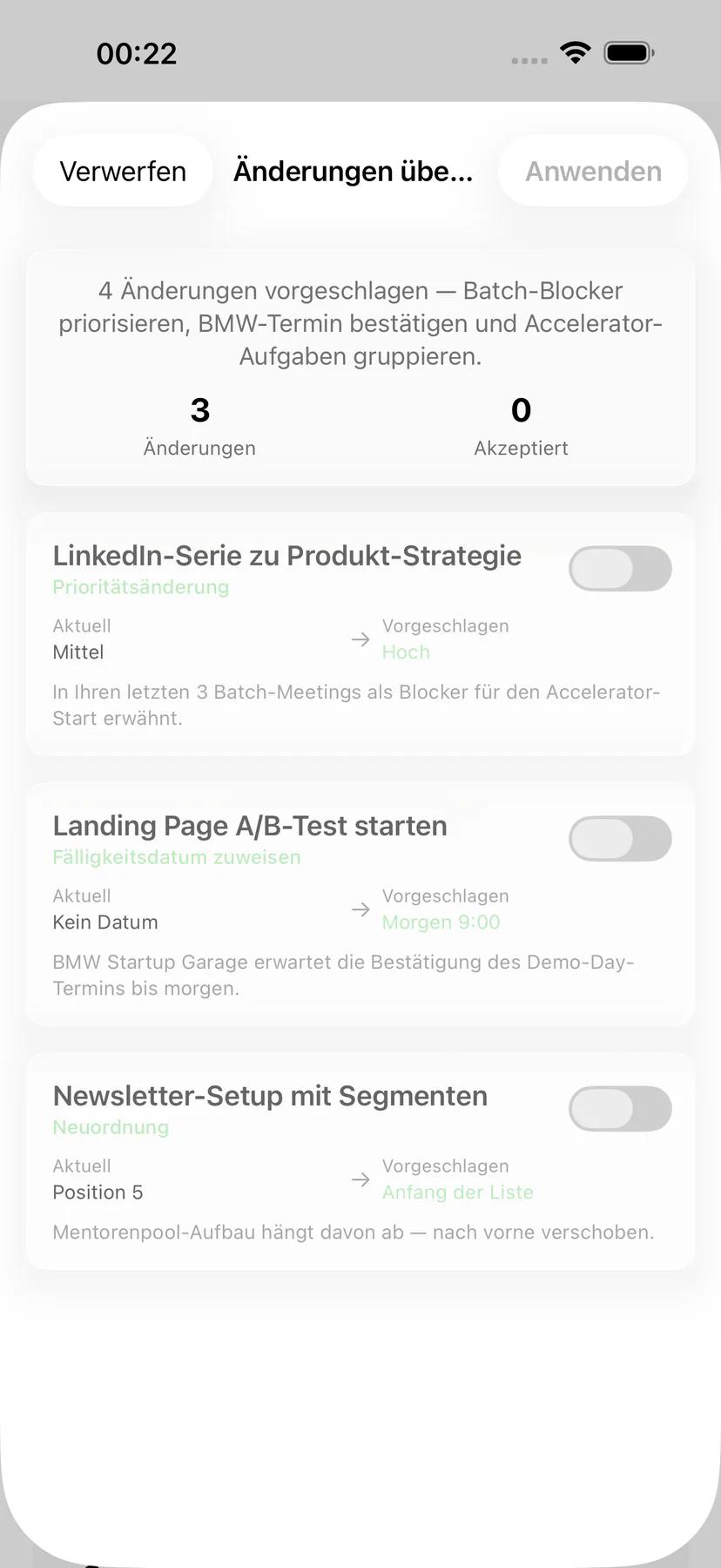 Mintofu-Aufgabenerinnerungsoptionen mit flexiblen Zeitwahlmöglichkeiten