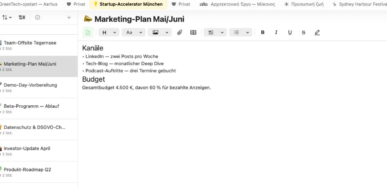 Mintofu-Notizeditor mit umfangreicher Textformatierung