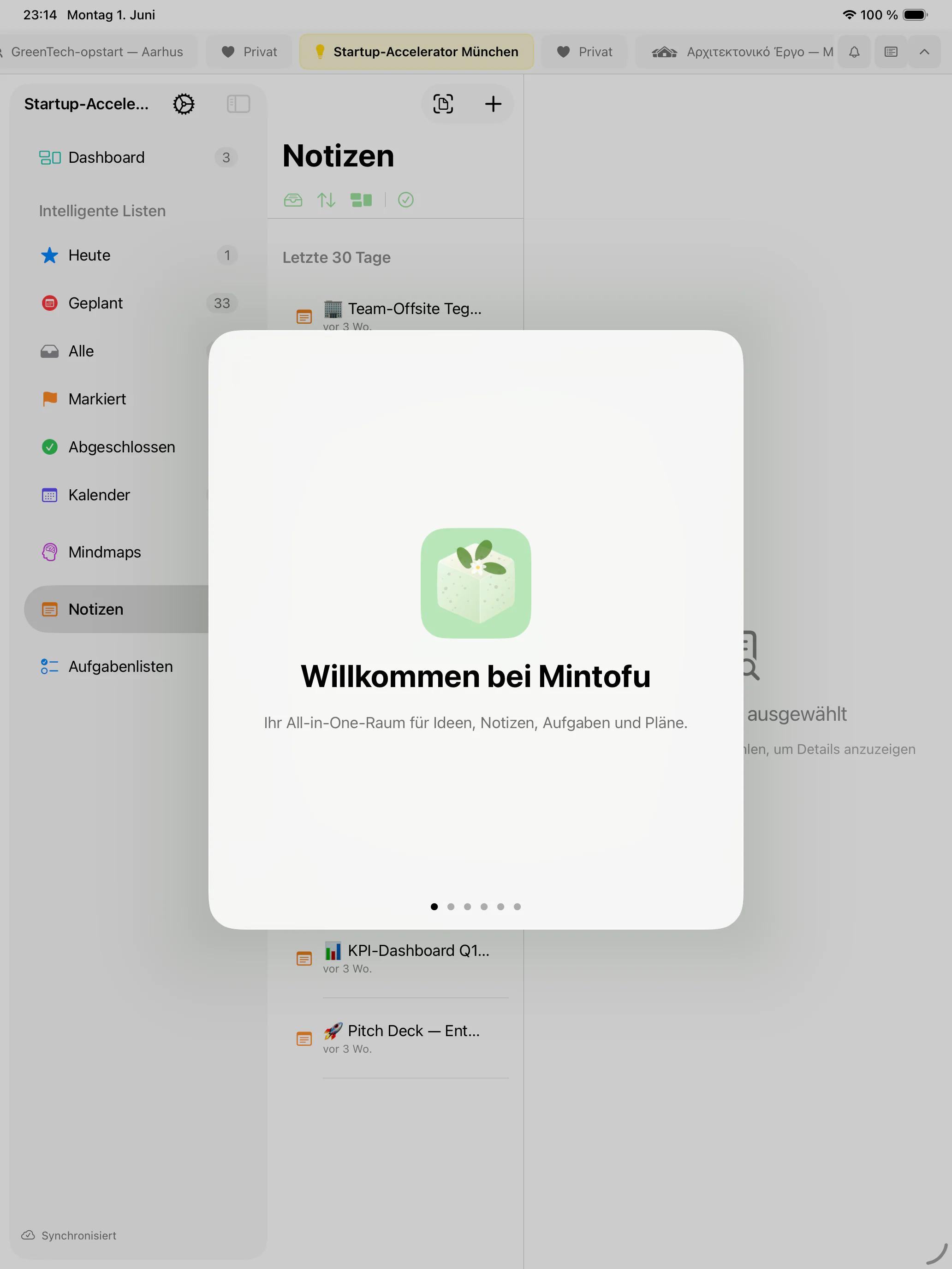 Mintofu zeigt denselben Inhalt gleichzeitig auf iPhone, iPad und Mac
