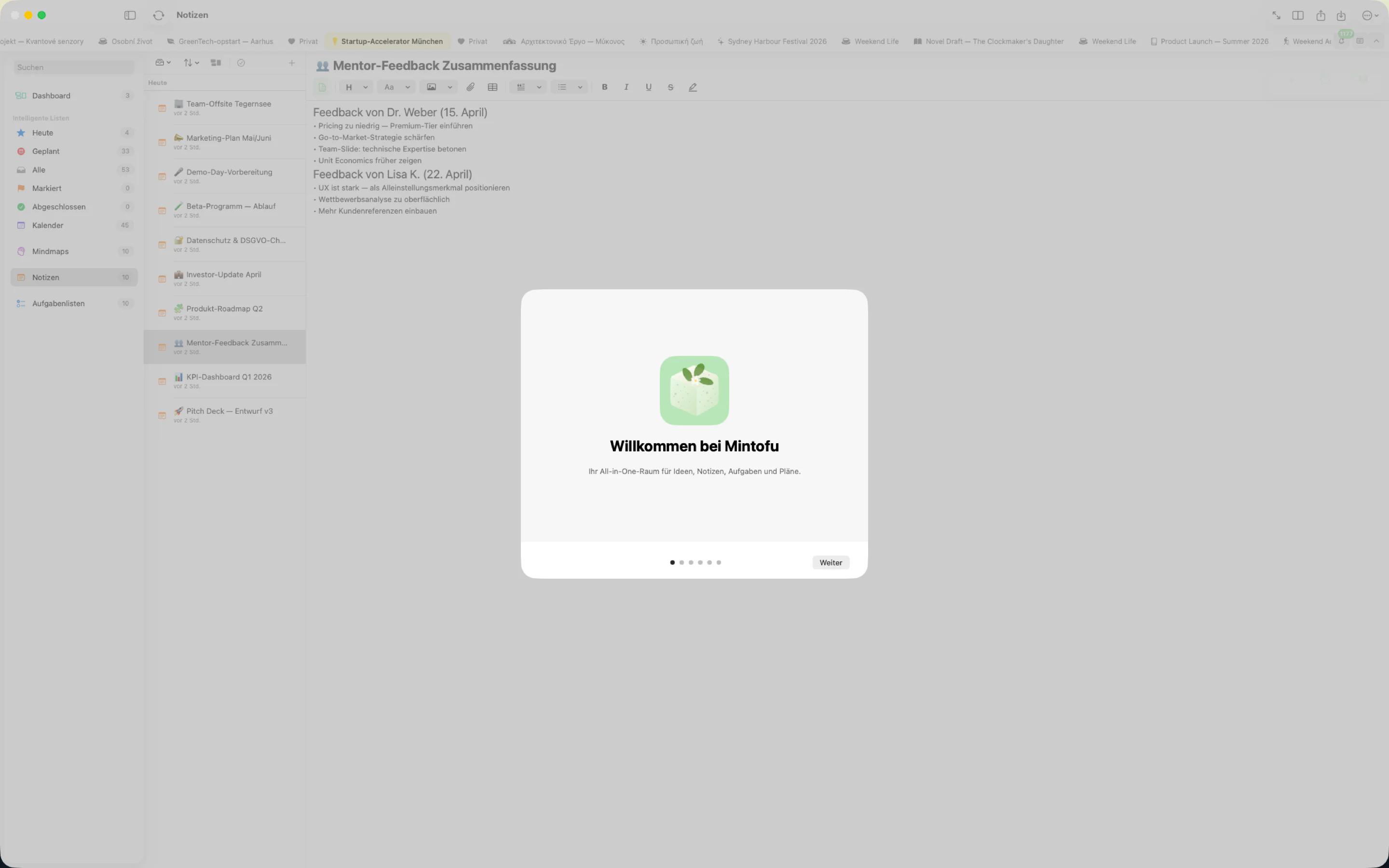 Mintofu zeigt denselben Inhalt gleichzeitig auf iPhone, iPad und Mac