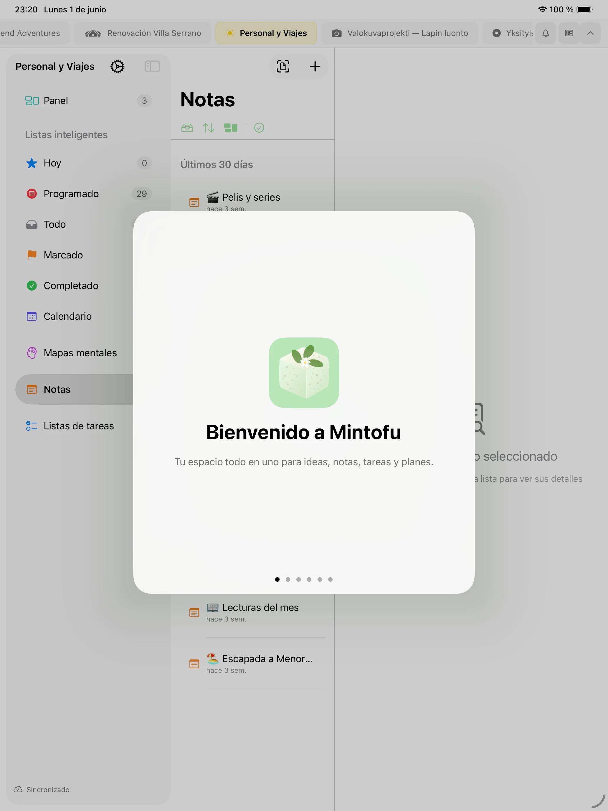Mintofu mostrando el mismo contenido en iPhone, iPad y Mac al mismo tiempo