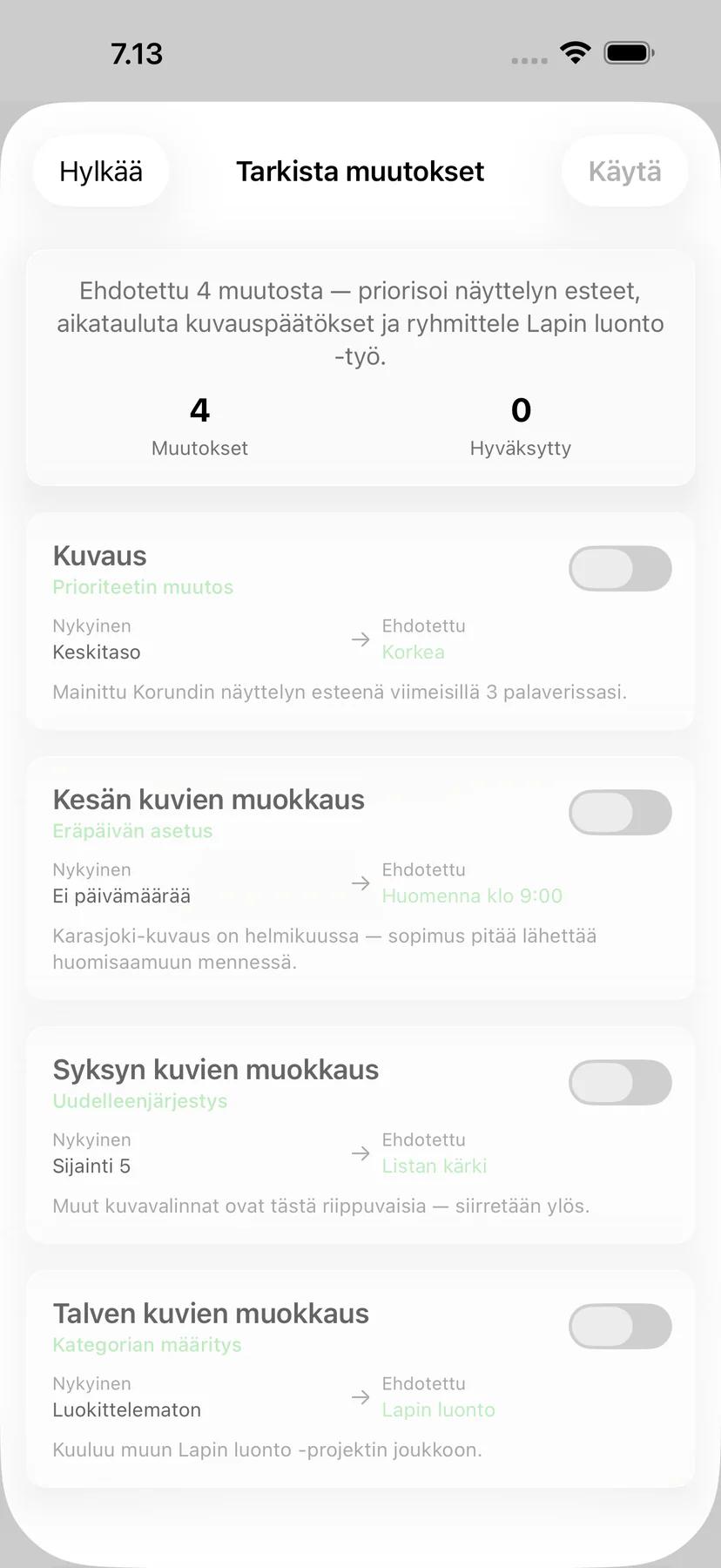 Mintofun tehtävämuistutusten vaihtoehdot joustavin ajoitusvalinnoin