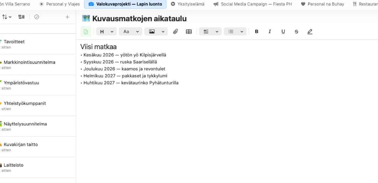 Mintofun muistiinpanoeditori rikkaalla tekstinmuotoilulla