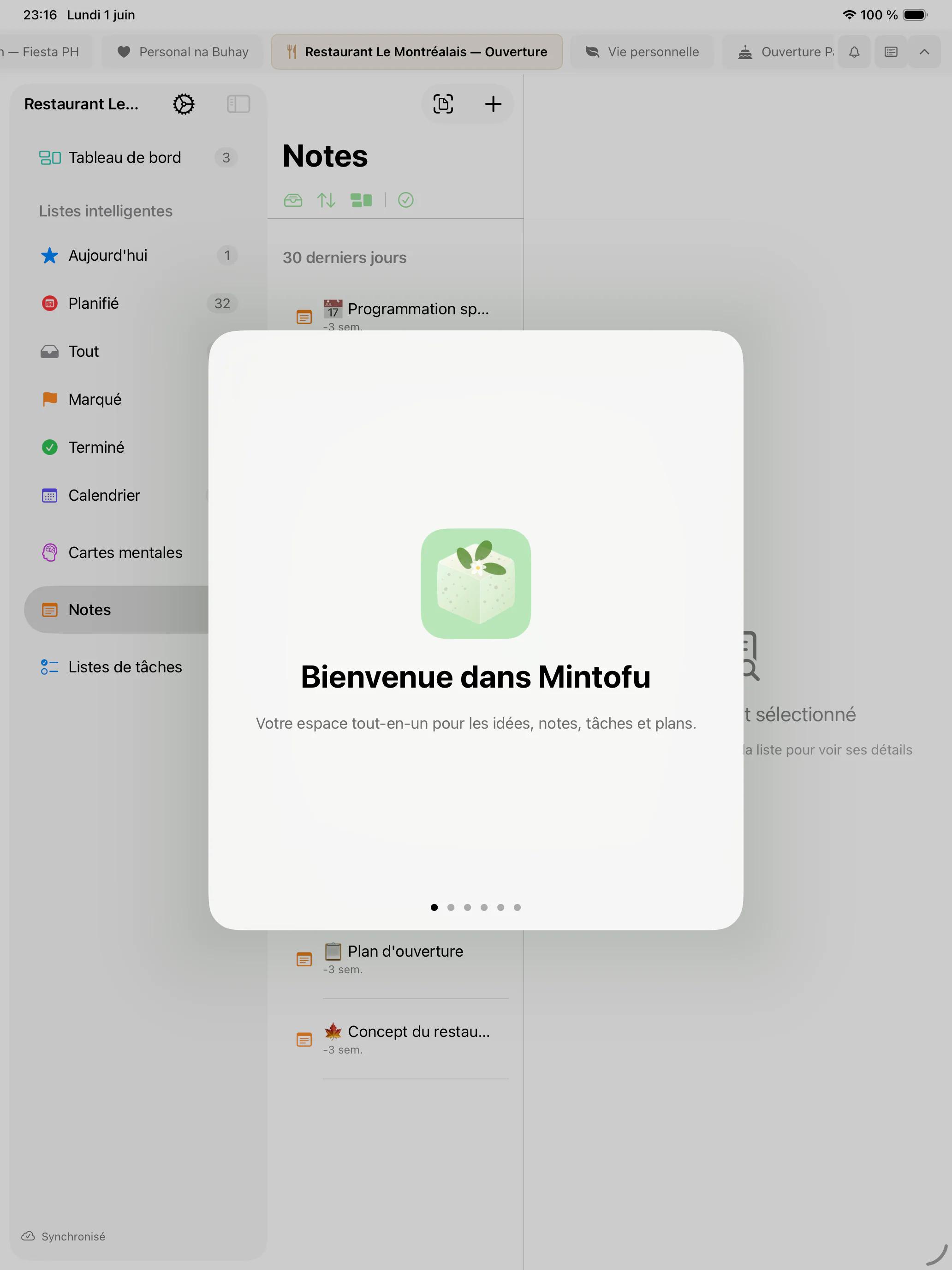 Mintofu affichant le même contenu sur iPhone, iPad et Mac simultanément