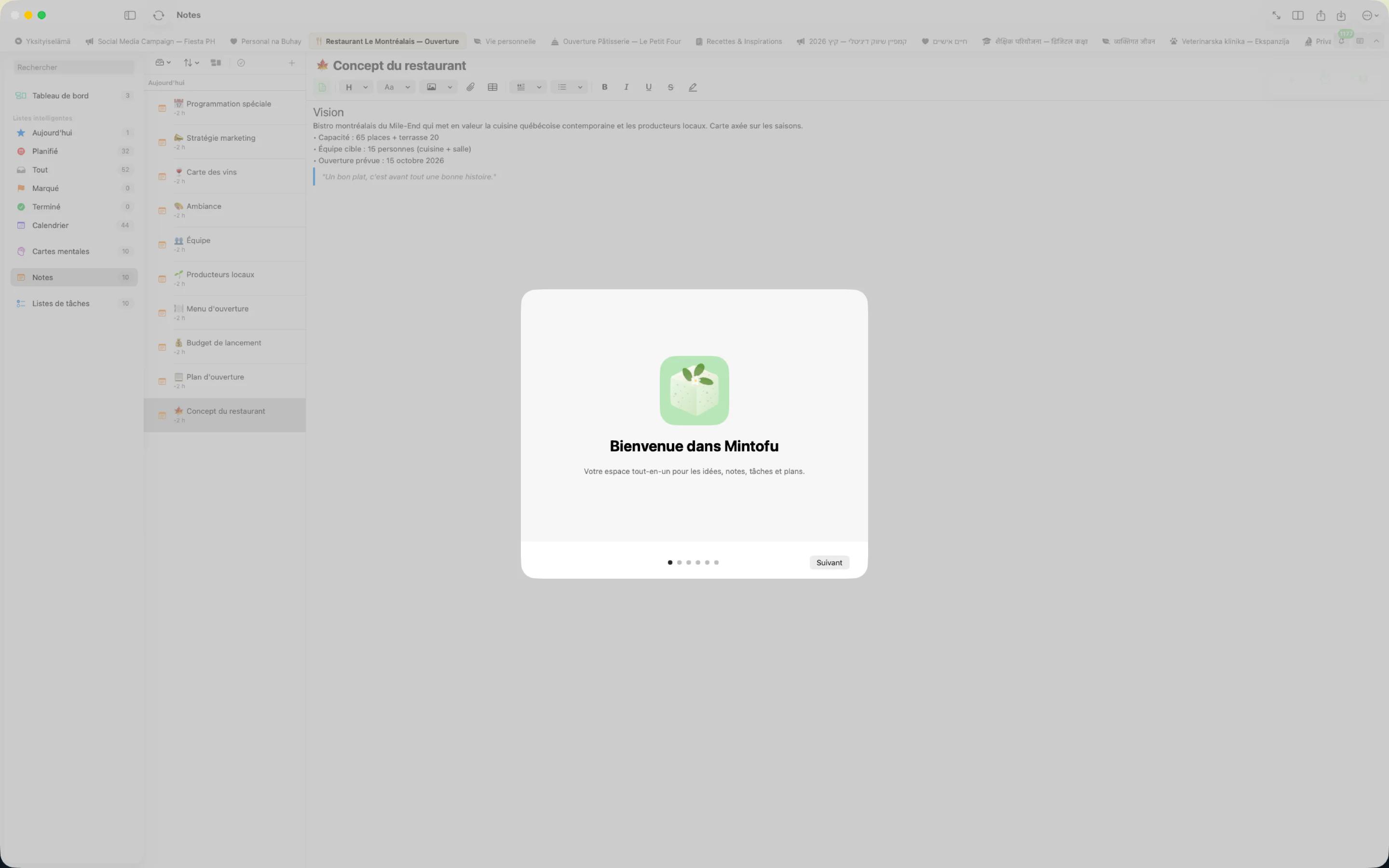 Mintofu affichant le même contenu sur iPhone, iPad et Mac simultanément