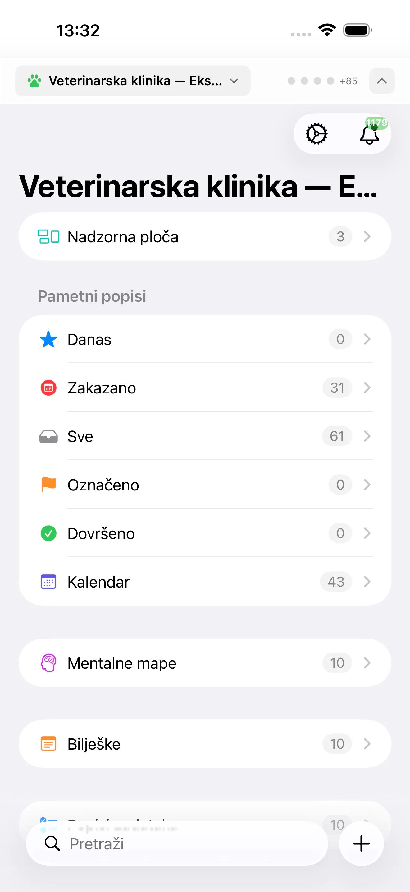 Mintofu radi na Macu, iPadu i iPhoneu — prikazuje uređivač bilježaka, platno za mentalne mape i popis zadataka s prioritetima