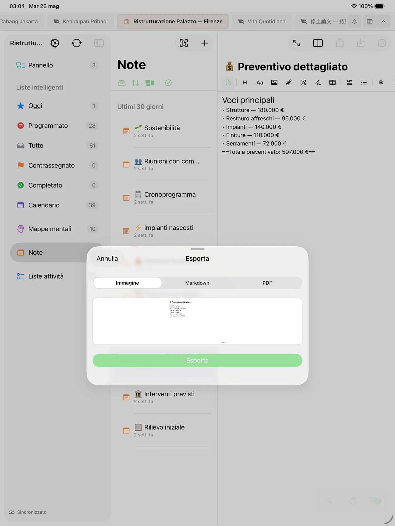 Anteprima dell'esportazione PDF Mintofu con documento formattato pronto da condividere