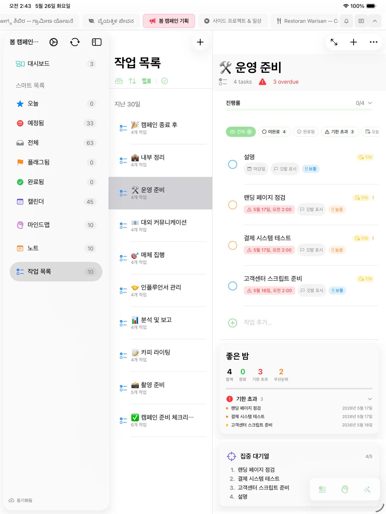 사용자 정의 필터 규칙과 활동 피드가 있는 Mintofu Smart Lists