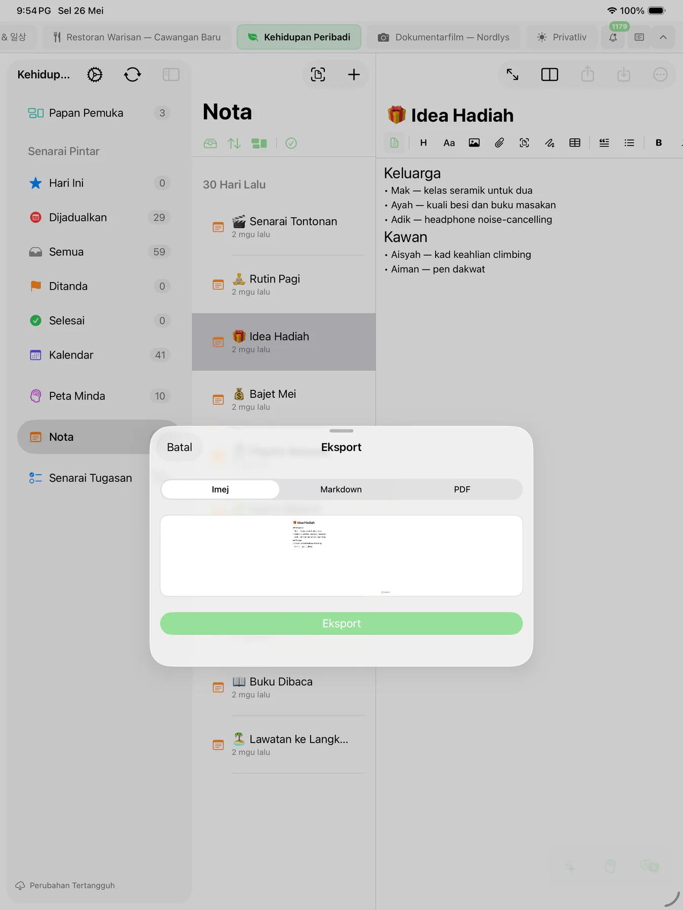 Pratonton eksport PDF Mintofu dengan dokumen berformat sedia untuk dikongsi