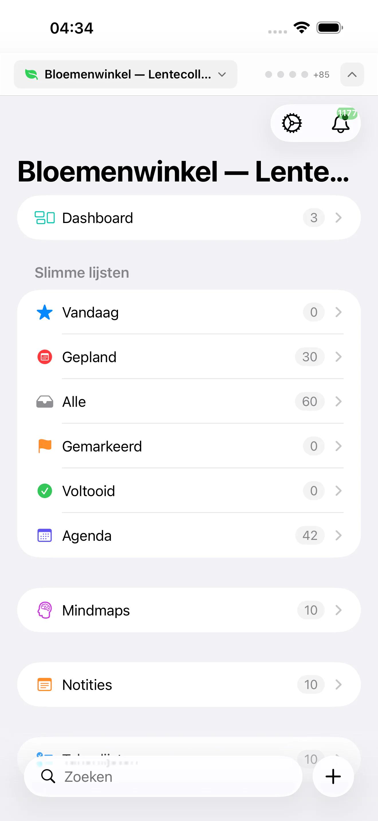 Mintofu draait op Mac, iPad en iPhone — toont de notitie-editor, mindmap-canvas en takenlijst met prioriteiten