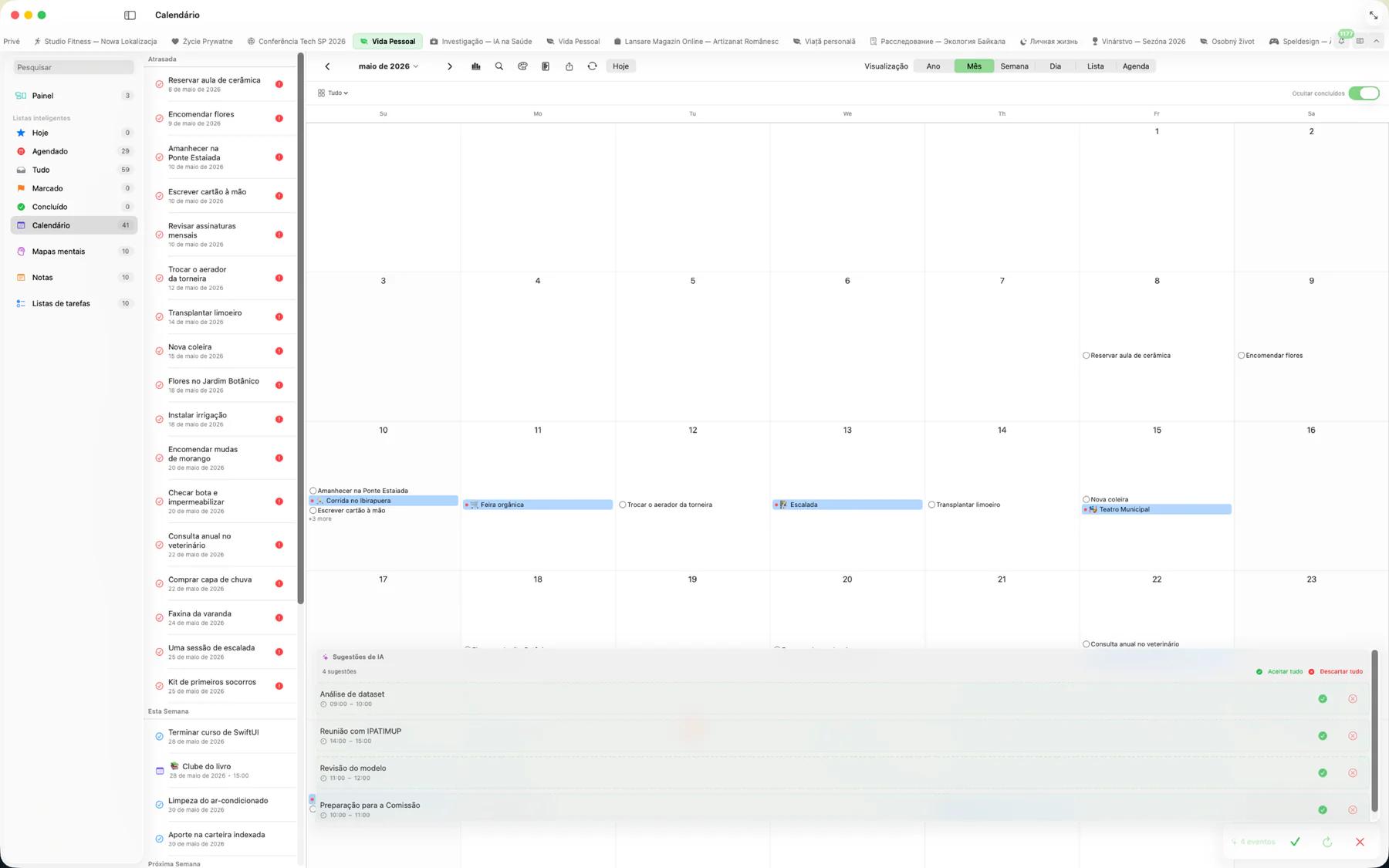 Formulário de criação de evento do Mintofu com interpretação de datas em linguagem natural
