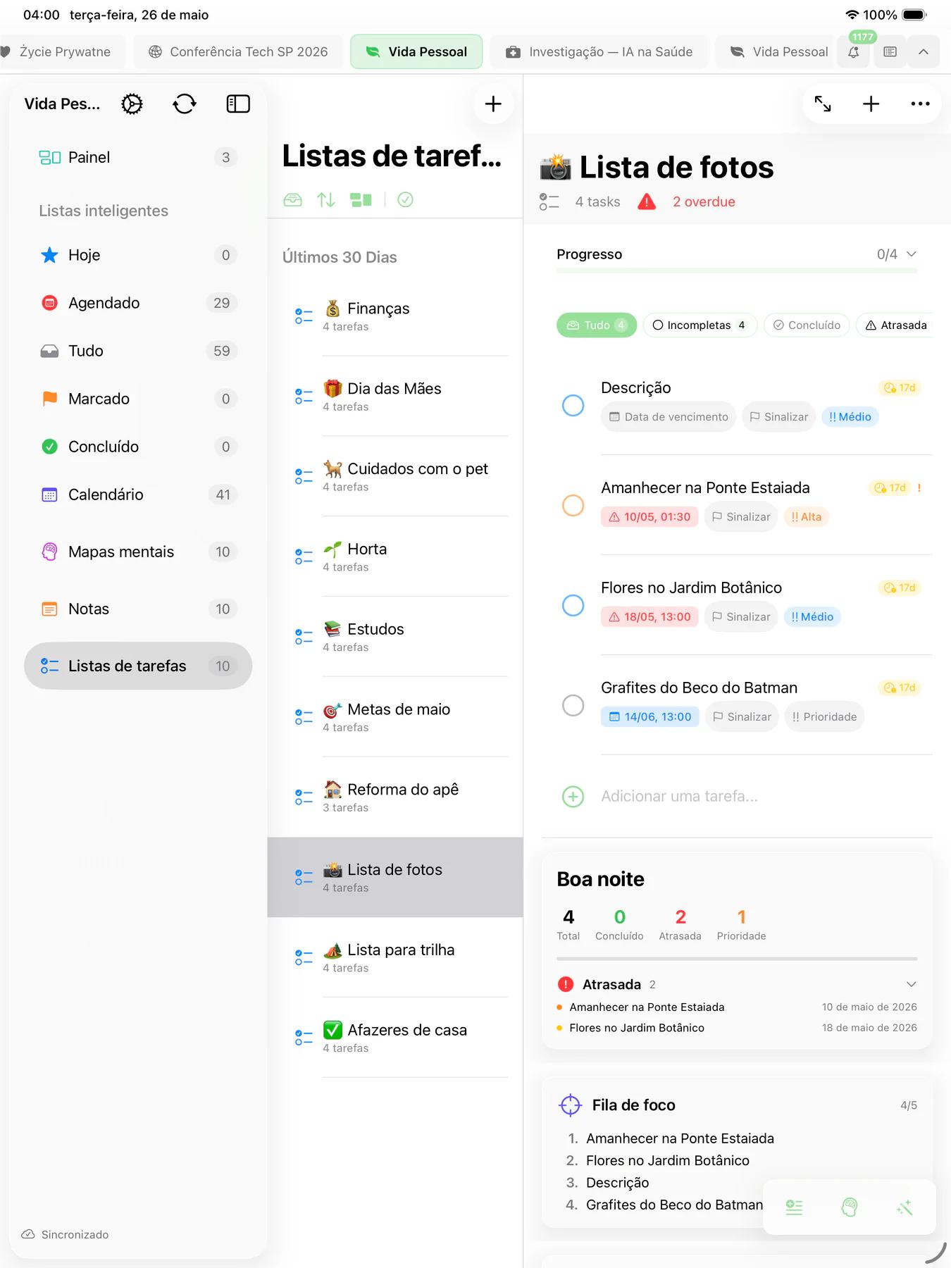Smart Lists do Mintofu com regras de filtro personalizadas e feed de atividade