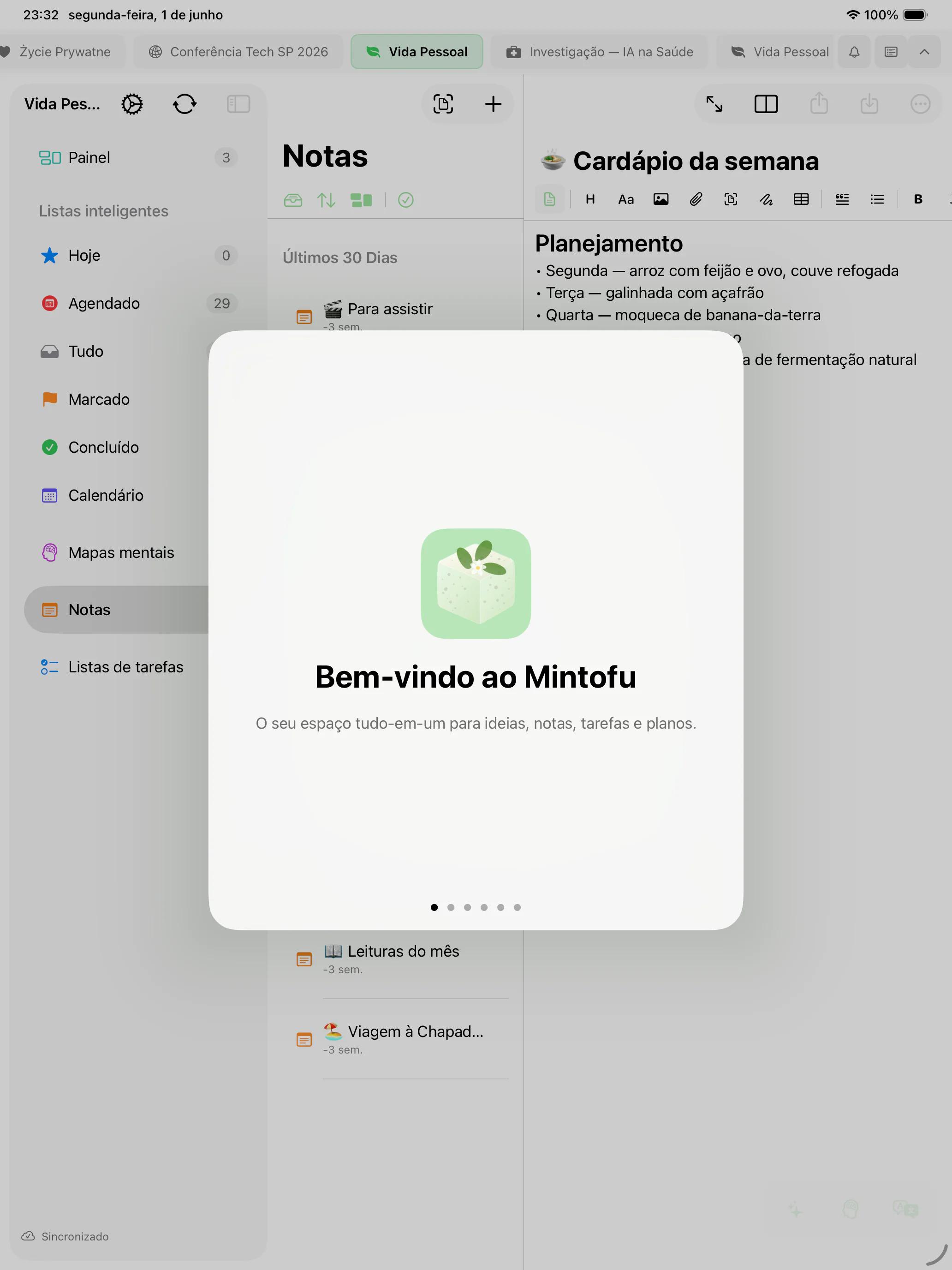 Mintofu a mostrar o mesmo conteúdo em iPhone, iPad e Mac em simultâneo