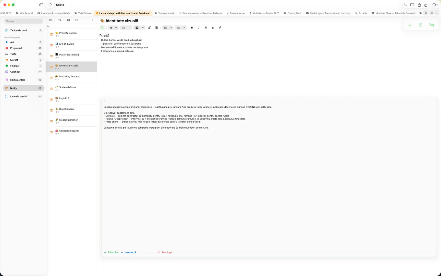 Mintofu AI generând conținut dintr-un prompt text