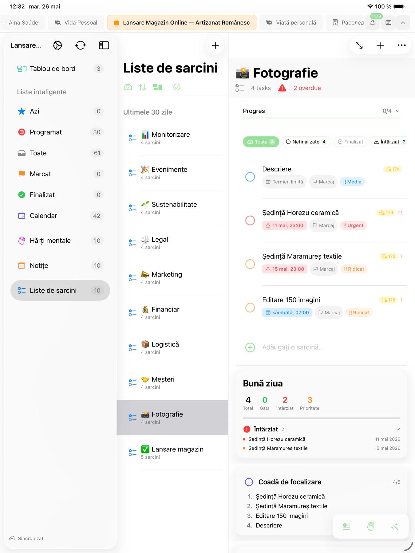 Smart Lists Mintofu cu reguli de filtrare personalizate și flux de activitate