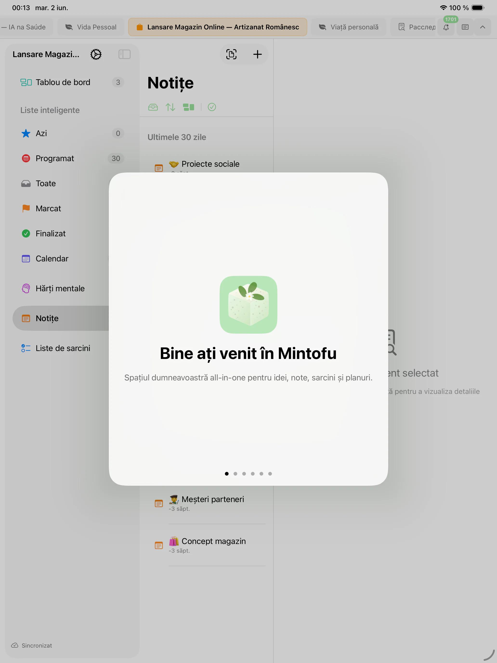 Mintofu afișând același conținut pe iPhone, iPad și Mac simultan