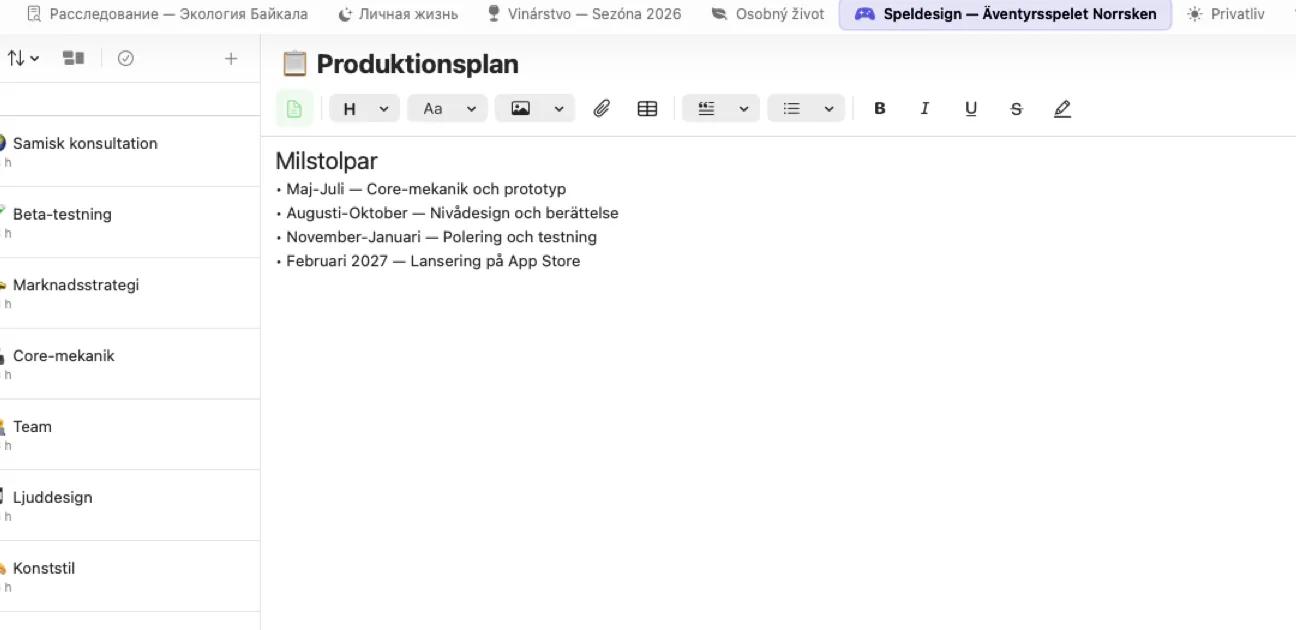 Mintofu anteckningsredigerare med formaterad text