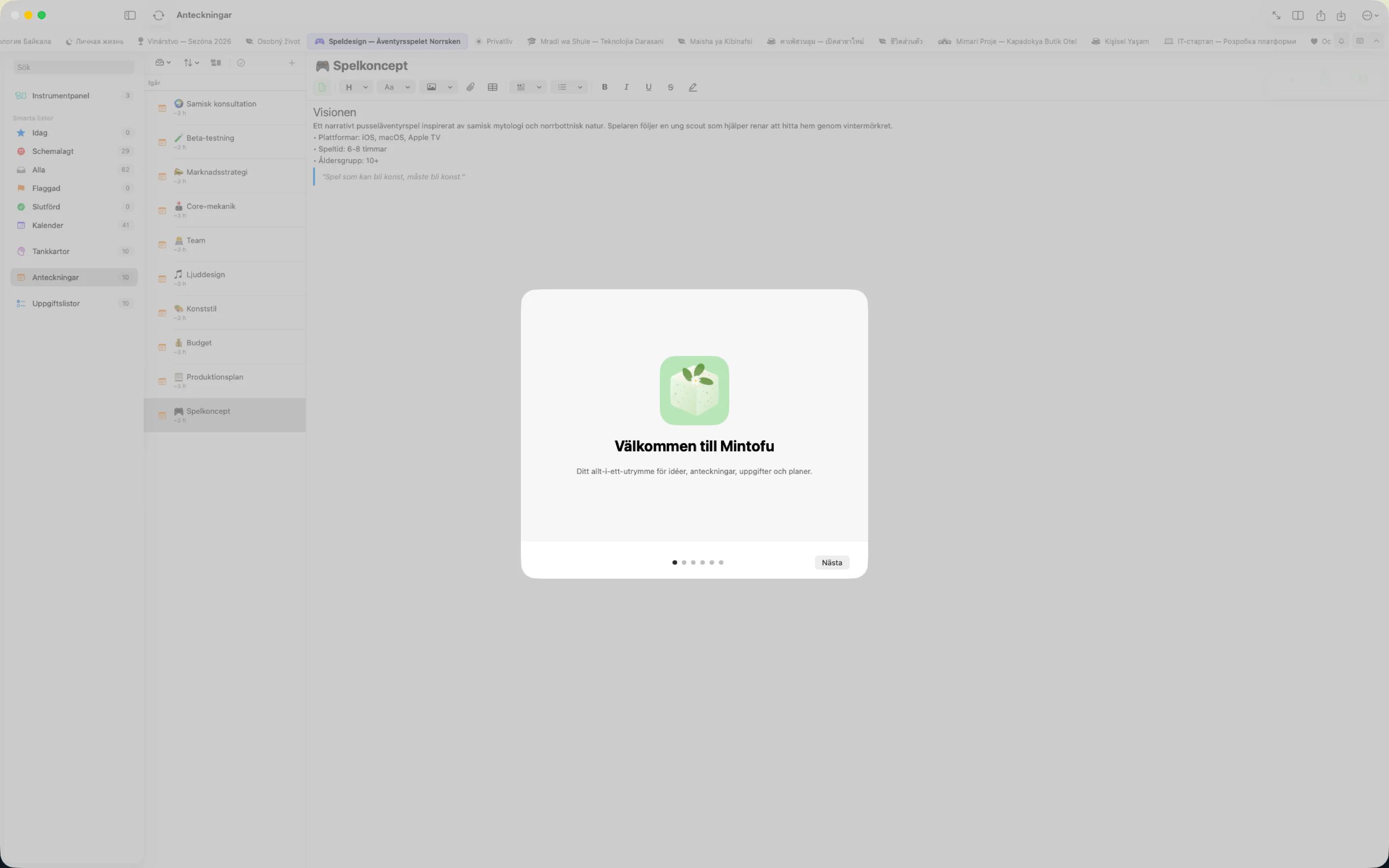 Mintofu visar samma innehåll på iPhone, iPad och Mac samtidigt