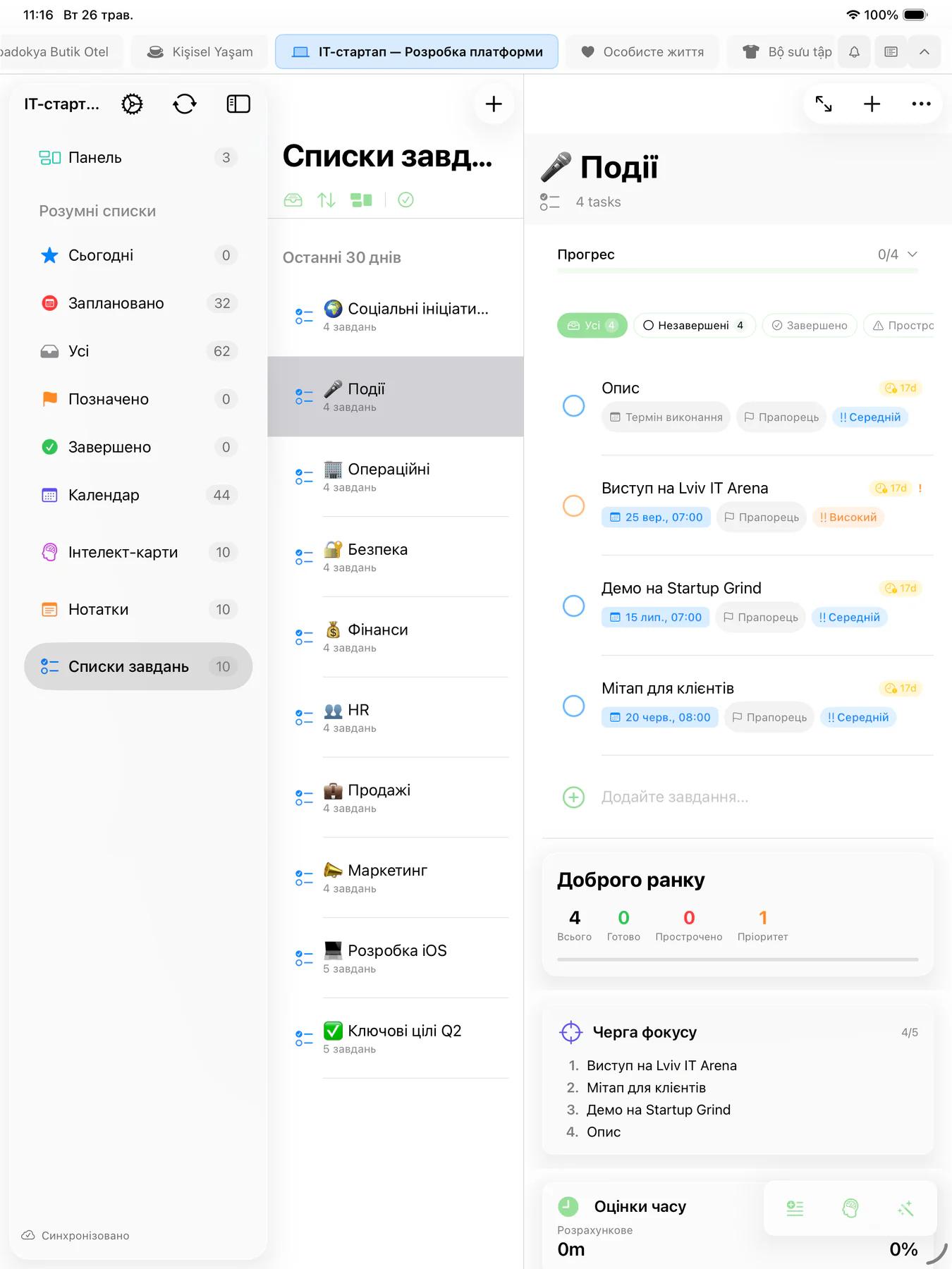 Smart Lists Mintofu з користувацькими правилами фільтрації та стрічкою активності