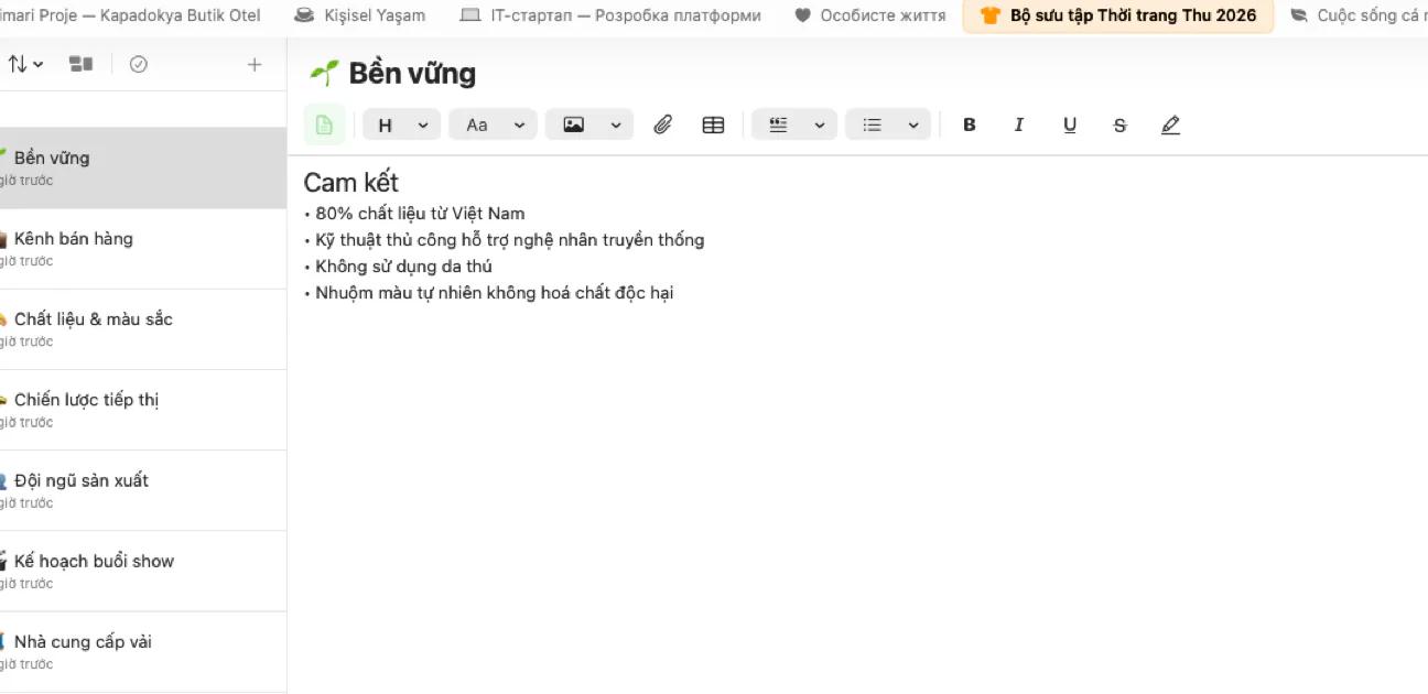Trình soạn thảo ghi chú Mintofu với định dạng văn bản phong phú